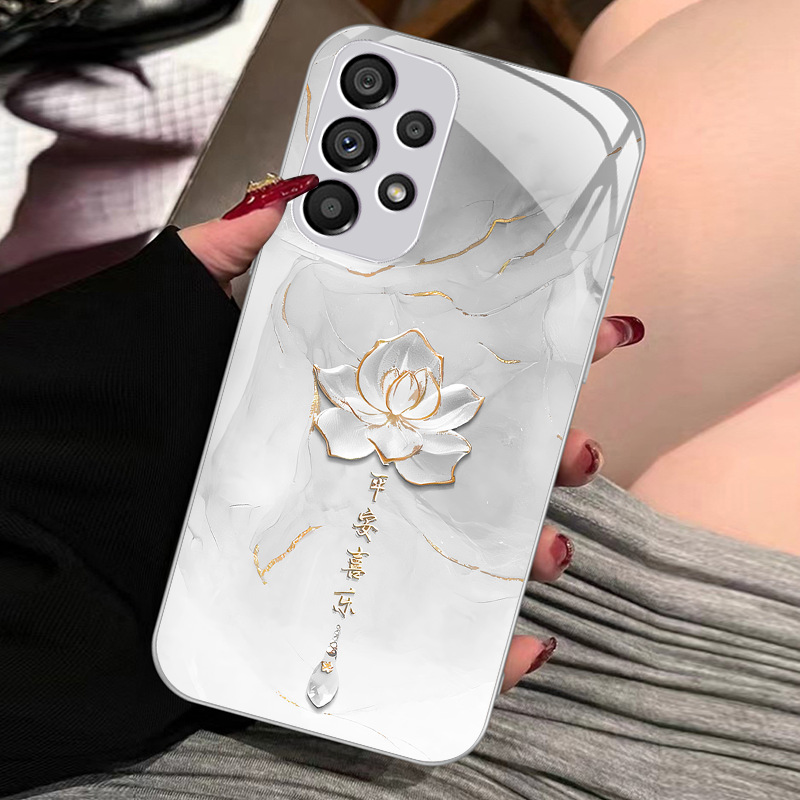الحبر والغسيل لوتس مناسبة ل Samsung S30 Mobile Phone Case Pro Highlend Sense S25 الصينية S24 Glass Fashion الحبر والغسيل لوتس مناسبة ل Samsung S30 Mobile Phone Case Pro Highlend Sense S25 الصينية S24 Glass Fashion