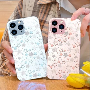 قابلة للتطبيق على Apple 16Plus Mobile Phone Case 15/14 Star Pattern Design 13 Trend 7Plus Metal 12 Internet Celebrity 11 Pully Package