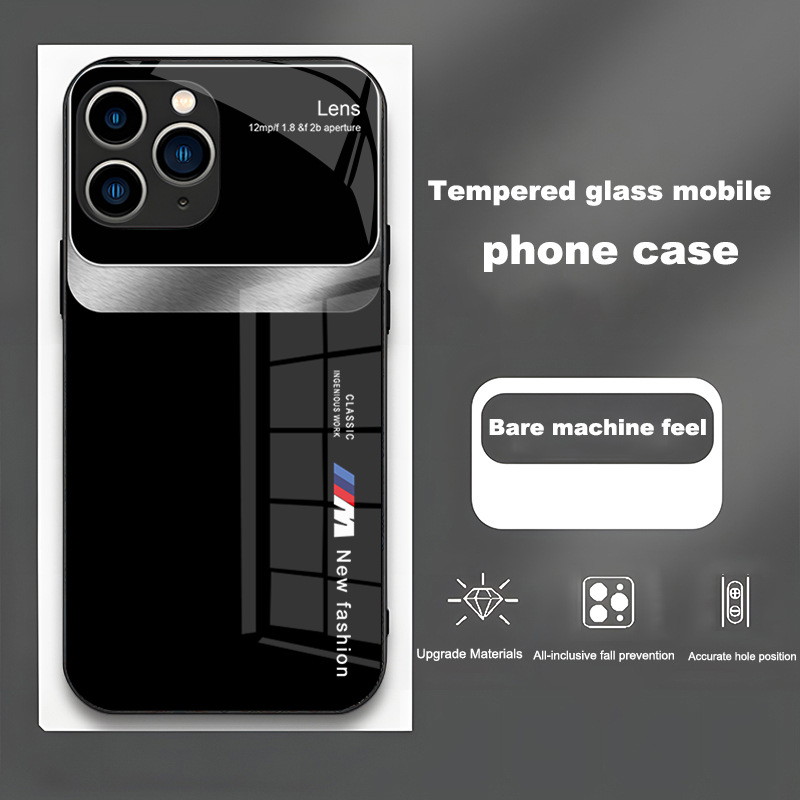 ينطبق على Apple 14 Promax Mobile Case Lens Box BMW Light Luxury Luxury Simple Formerable Glass ينطبق على Apple 14 Promax Mobile Case Lens Box BMW Light Luxury Luxury Simple Formerable Glass