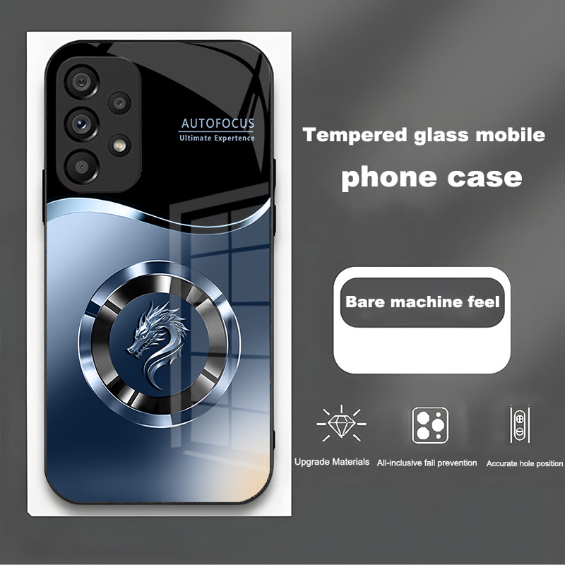 مناسبة لـ Samsung S30EDGE Phone Case S25 Dragon Head Bradient S24 الصينية S22 Glass S8 Ring S9 anti-fall مناسبة لـ Samsung S30EDGE Phone Case S25 Dragon Head Bradient S24 الصينية S22 Glass S8 Ring S9 anti-fall
