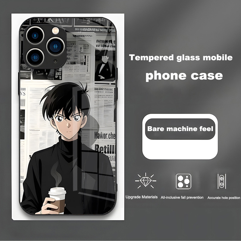 ينطبق على Apple 16Plus Mobile Case 15 Cartoon 14 Newspaper Conan 13 Xiaolan 12 زوجين 11 زجاج XS Love ينطبق على Apple 16Plus Mobile Case 15 Cartoon 14 Newspaper Conan 13 Xiaolan 12 زوجين 11 زجاج XS Love