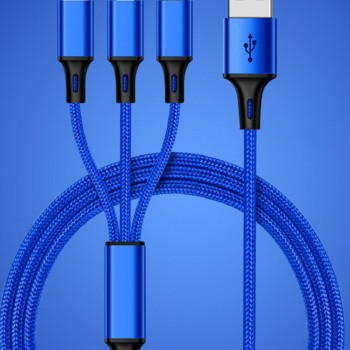 كابل بيانات واحد إلى ثلاثة بيانات USB مضفر سريع الشحن للهاتف المحمول متعدد الوظائف متعدد الوظائف كابل بيانات واحد إلى ثلاثة بيانات USB مضفر سريع الشحن للهاتف المحمول متعدد الوظائف متعدد الوظائف