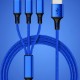 كابل بيانات واحد إلى ثلاثة بيانات USB مضفر سريع الشحن للهاتف المحمول متعدد الوظائف متعدد الوظائف