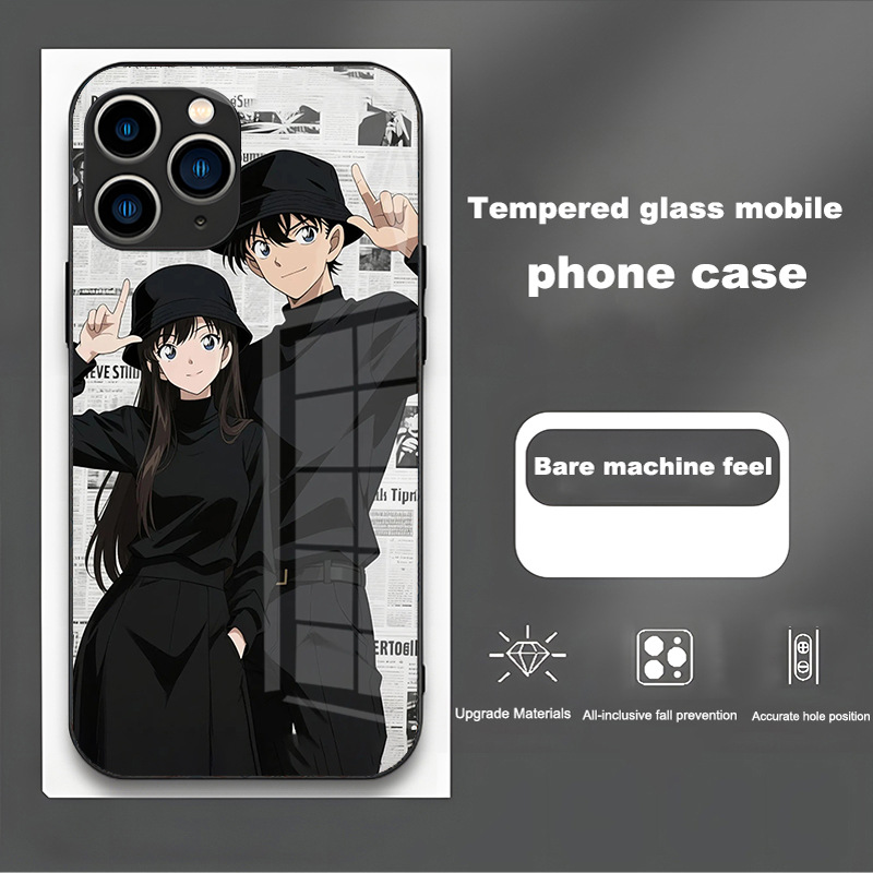 ينطبق على Apple 16Plus Mobile Case 15 Cartoon 14 Newspaper Conan 13 Xiaolan 12 زوجين 11 زجاج XS Love ينطبق على Apple 16Plus Mobile Case 15 Cartoon 14 Newspaper Conan 13 Xiaolan 12 زوجين 11 زجاج XS Love