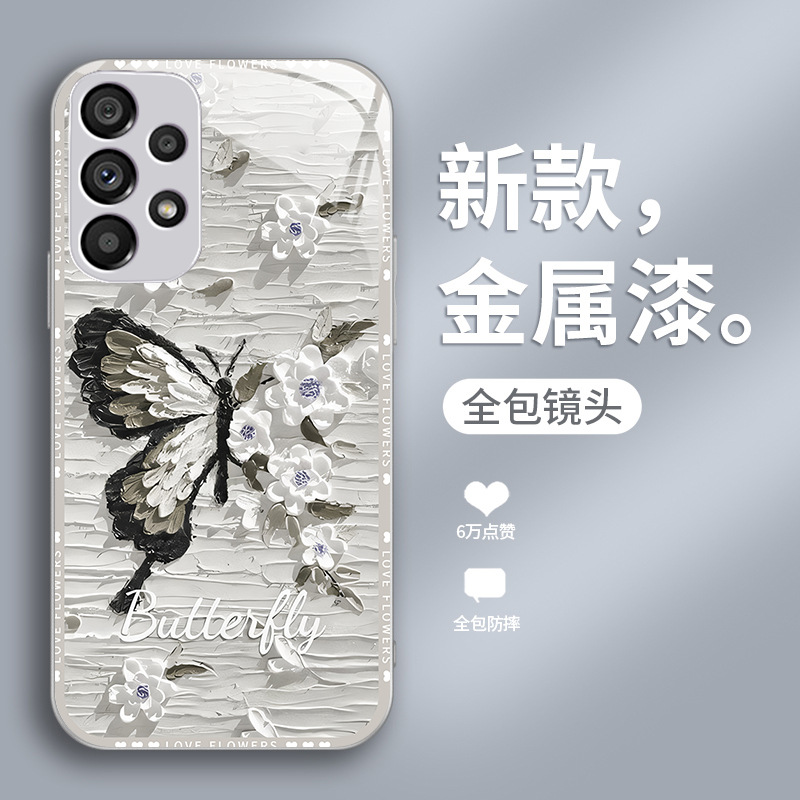 الطلاء الزيتي الفراشة مناسبة ل Samsung S10 الهاتف المحمول Case S20 تغطية كاملة 21 مضاد السقوط S30 Highlend Sense 22 Glass S23 Creative الطلاء الزيتي الفراشة مناسبة ل Samsung S10 الهاتف المحمول Case S20 تغطية كاملة 21 مضاد السقوط S30 Highlend Sense 22 Glass S23 Creative