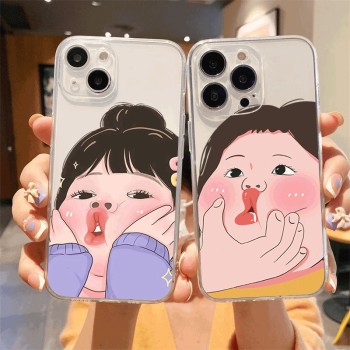 ينطبق على iPhone16 Case 15 Funny 14 Cartoon 13 Cute 12 شفاف 11 Girl Pro Aliexpress تسليم
