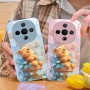 ينطبق على Vivoy50 Mobile Phone Case S20 Cartoon S19 Winnie Bear S17 Blue Flower Pro Liquid Y77 لطيف