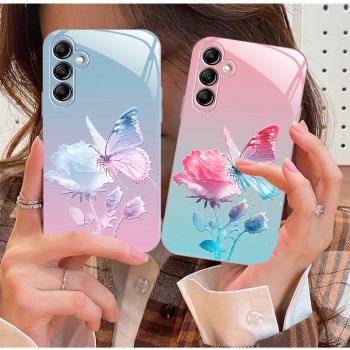 مناسبة لـ Samsung A21S Butterfly A23 Rose A31 Liquid A70 A72 التدرج A52S A52S A52S