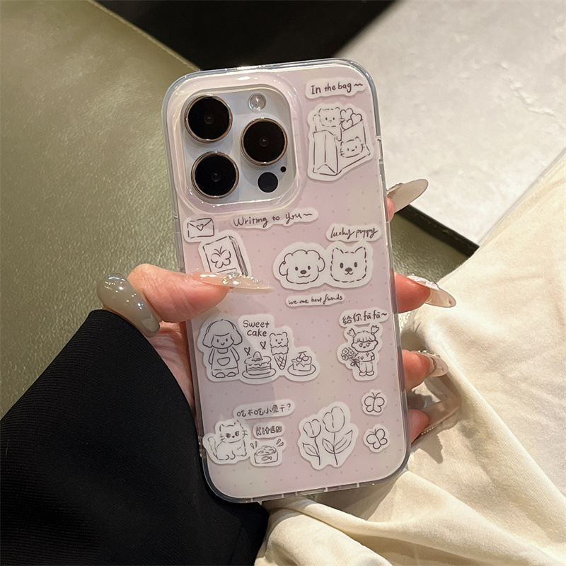 نمط نص الرسوم المتحركة على النمط الكوري INS مناسب لـ iPhone17 Apple 16 Promax/15/14 حالة الهاتف المحمول نموذج جديد نمط نص الرسوم المتحركة على النمط الكوري INS مناسب لـ iPhone17 Apple 16 Promax/15/14 حالة الهاتف المحمول نموذج جديد