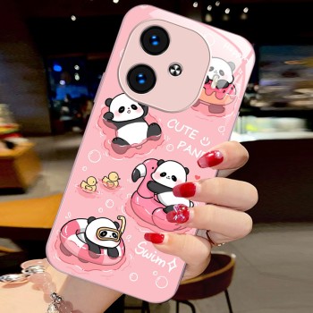 ينطبق على VIVOS20 Mobile Phone Case S19 Liquid Glass Pro Swimming Panda X200 Cartoon 12