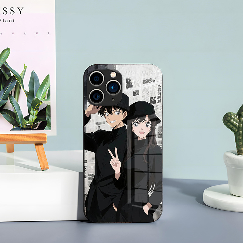ينطبق على Apple 16Plus Mobile Case 15 Cartoon 14 Newspaper Conan 13 Xiaolan 12 زوجين 11 زجاج XS Love ينطبق على Apple 16Plus Mobile Case 15 Cartoon 14 Newspaper Conan 13 Xiaolan 12 زوجين 11 زجاج XS Love
