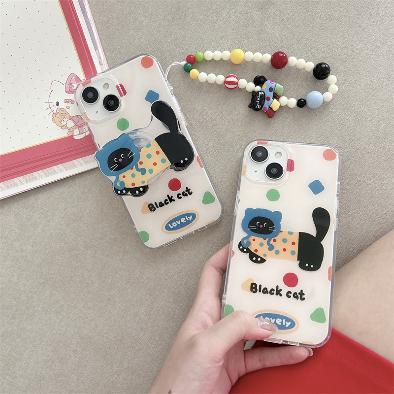 INS القطط الهندسية الملونة المطبقة على iPhone17Promax Apple 16/15 CASE MOLITION CASE 14 مع حامل INS القطط الهندسية الملونة المطبقة على iPhone17Promax Apple 16/15 CASE MOLITION CASE 14 مع حامل