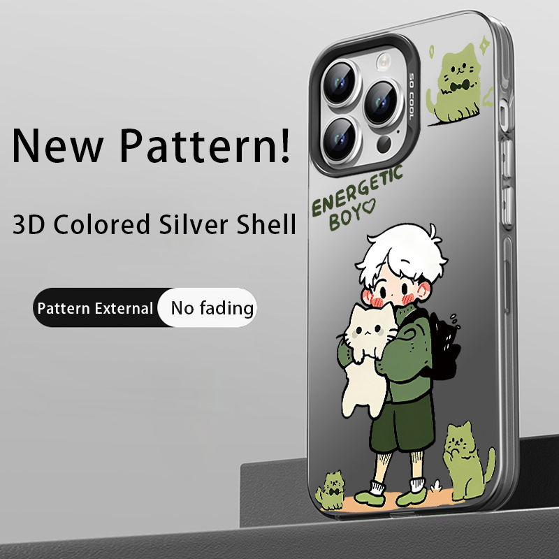 ينطبق على iPhone15 Promax Phone Case Mini زوجين 16 Cat Petting Men and Women 14 Fashion XS Color Silver XR anti-fall ينطبق على iPhone15 Promax Phone Case Mini زوجين 16 Cat Petting Men and Women 14 Fashion XS Color Silver XR anti-fall