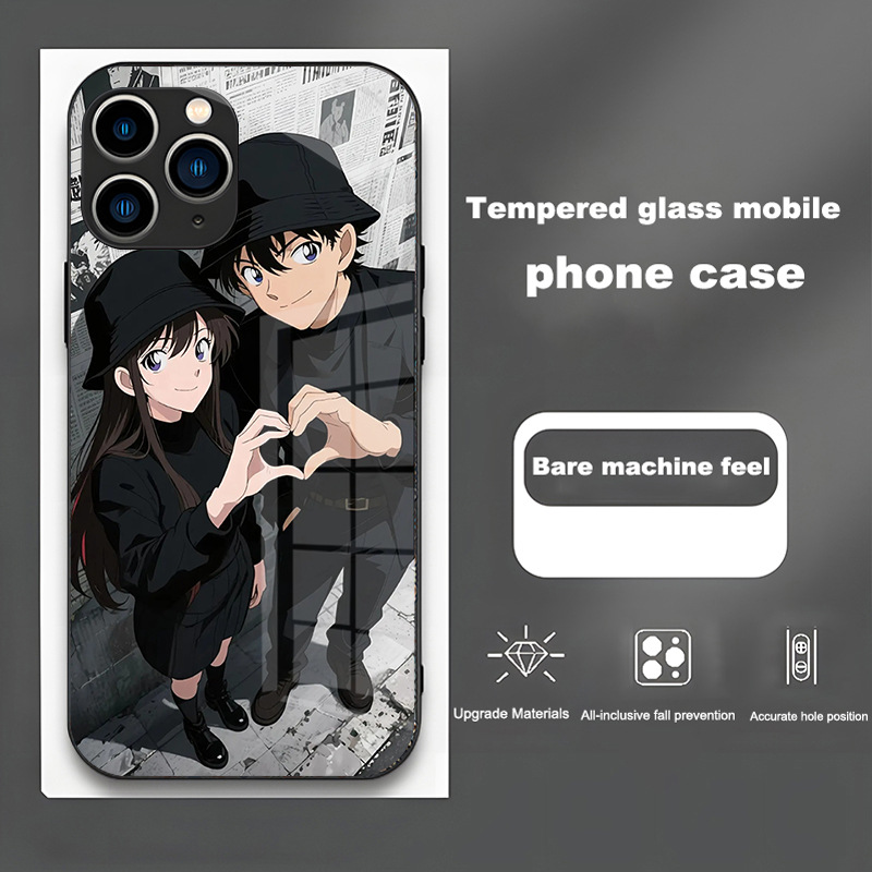 ينطبق على Apple 16Plus Mobile Case 15 Cartoon 14 Newspaper Conan 13 Xiaolan 12 زوجين 11 زجاج XS Love ينطبق على Apple 16Plus Mobile Case 15 Cartoon 14 Newspaper Conan 13 Xiaolan 12 زوجين 11 زجاج XS Love