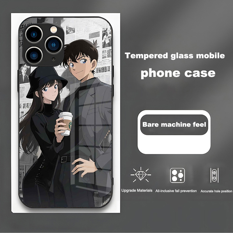 ينطبق على Apple 16Plus Mobile Case 15 Cartoon 14 Newspaper Conan 13 Xiaolan 12 زوجين 11 زجاج XS Love ينطبق على Apple 16Plus Mobile Case 15 Cartoon 14 Newspaper Conan 13 Xiaolan 12 زوجين 11 زجاج XS Love