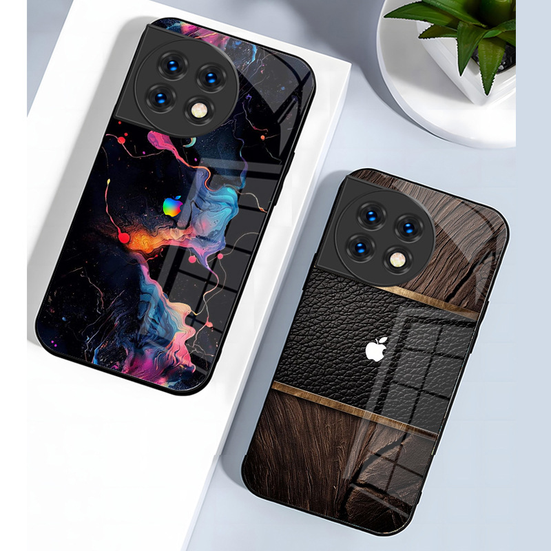 ينطبق على OnePlus ACE5 Case Pro Wood Grain Leather 9r Apple Pattern 3V Smoke 1+10 Glass 13R Creational ينطبق على OnePlus ACE5 Case Pro Wood Grain Leather 9r Apple Pattern 3V Smoke 1+10 Glass 13R Creational