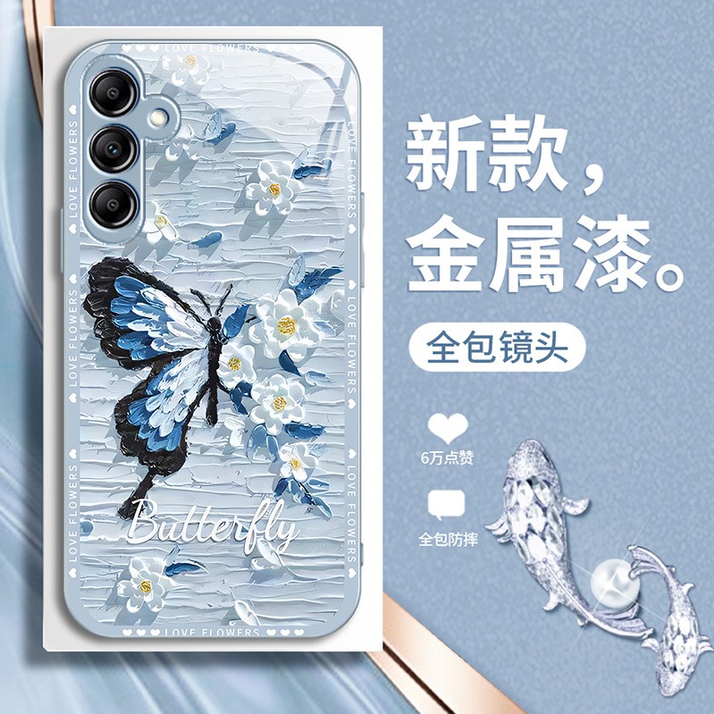 الطلاء الزيتي الفراشة مناسبة لـ Samsung A70 CASE A14 FULLACESS FE-Vall ANDER A20 A30 ANDER GLASS 50 FASHION الطلاء الزيتي الفراشة مناسبة لـ Samsung A70 CASE A14 FULLACESS FE-Vall ANDER A20 A30 ANDER GLASS 50 FASHION