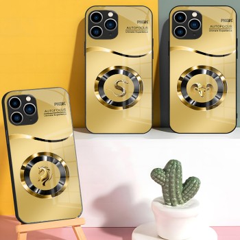حافظات الهواتف المحمولة المناسبة iPhone مع حلقة ذهبية مقاومة للسقوط والخدش