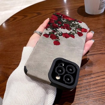 Red Rose 17 17Pro لـ Apple 17Promax 13 15 12 14 11 16pro 11 16soft