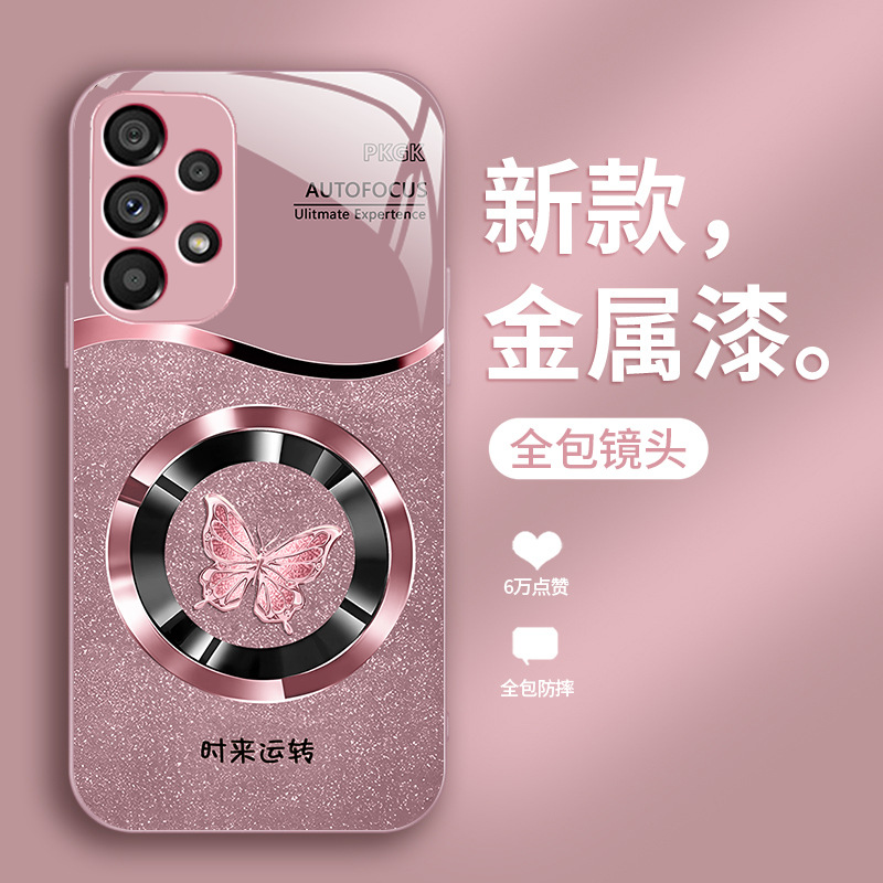 مناسبة لـ Samsung S25 Ultra Case S20 Ring Butterfly S21 Liquid S22 Fashion S23 Drop-Proof Plugh Full Package مناسبة لـ Samsung S25 Ultra Case S20 Ring Butterfly S21 Liquid S22 Fashion S23 Drop-Proof Plugh Full Package