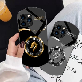 ينطبق على Apple 13Promax Glass Shell 14max Oval 8 Aperture Dragon Head 11