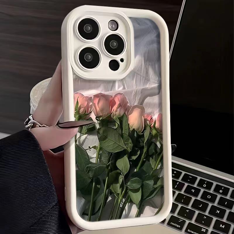 الورد الرومانسي الوردي القابل للتطبيق على Apple Phone Case 15/14/13/12/11PROMAX ART X/XR Personality 78 الورد الرومانسي الوردي القابل للتطبيق على Apple Phone Case 15/14/13/12/11PROMAX ART X/XR Personality 78