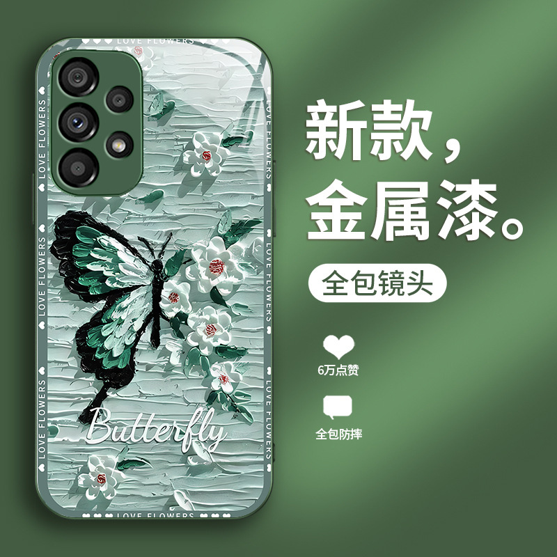 الطلاء الزيتي الفراشة مناسبة ل Samsung S10 الهاتف المحمول Case S20 تغطية كاملة 21 مضاد السقوط S30 Highlend Sense 22 Glass S23 Creative الطلاء الزيتي الفراشة مناسبة ل Samsung S10 الهاتف المحمول Case S20 تغطية كاملة 21 مضاد السقوط S30 Highlend Sense 22 Glass S23 Creative