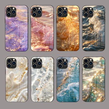 المياه المتدفقة والذهب مناسبة لـ Apple 14 بالإضافة إلى Zhaocai Max Glass Pro Product Hot Product Proplus Internet Celebrity 7/8 Sene