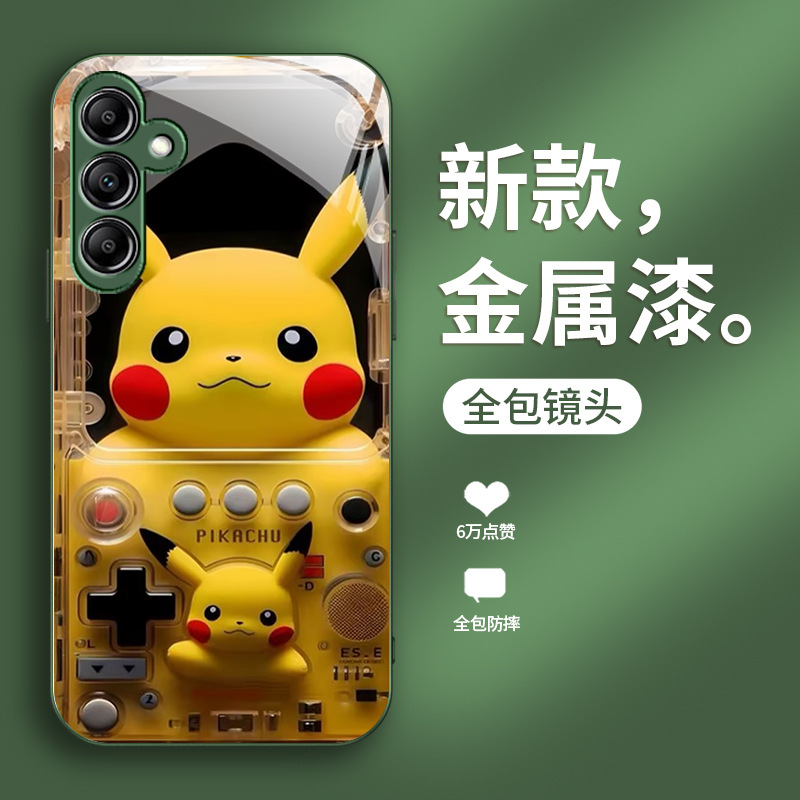 مناسبة لـ Samsung A72 Pikachu S21 Game Console 25 Cartoon Fe Glass Shell 20 يمكن شحنها A14 شاملة شاملة مناسبة لـ Samsung A72 Pikachu S21 Game Console 25 Cartoon Fe Glass Shell 20 يمكن شحنها A14 شاملة شاملة