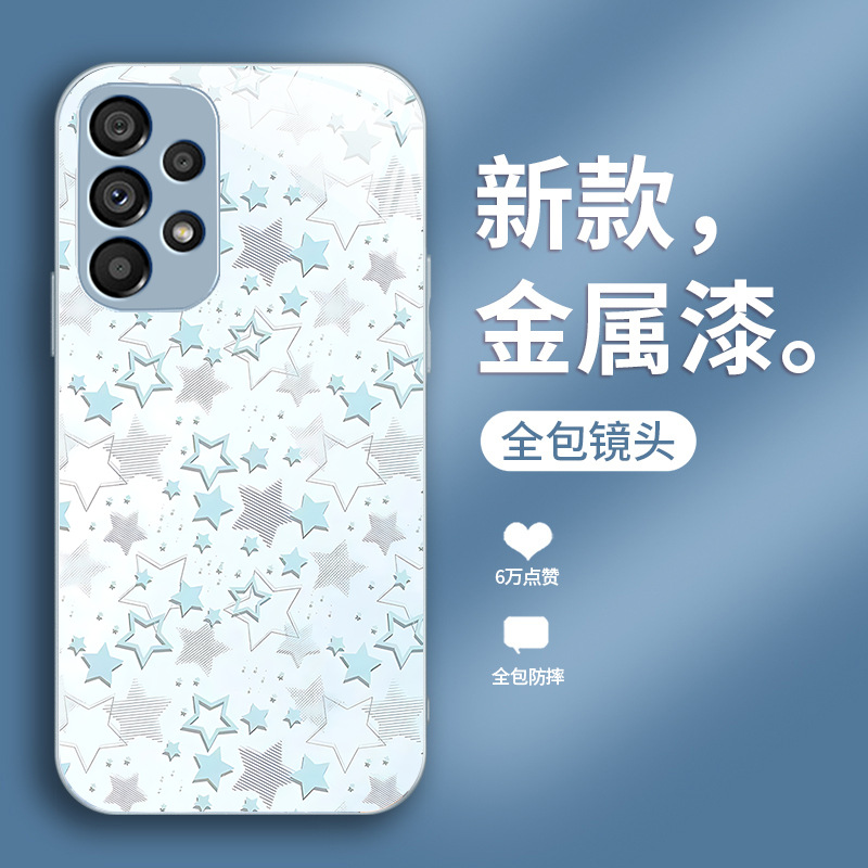 مناسبة لـ Samsung S30 Mobile Phone Case S25 Star Pattern Design S20 Ultra Trendy S22 Metal Fe Celebrity Pro Full Package مناسبة لـ Samsung S30 Mobile Phone Case S25 Star Pattern Design S20 Ultra Trendy S22 Metal Fe Celebrity Pro Full Package