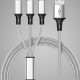 كابل بيانات واحد إلى ثلاثة بيانات USB مضفر سريع الشحن للهاتف المحمول متعدد الوظائف متعدد الوظائف