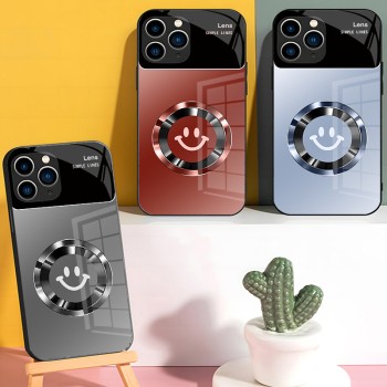 ينطبق على Apple 17 Mobile Phone Case 15 Simplified 14 Smiling Face 13 Lradient Color 12 Glass 11 Hading Plus Inclusive anti Fall