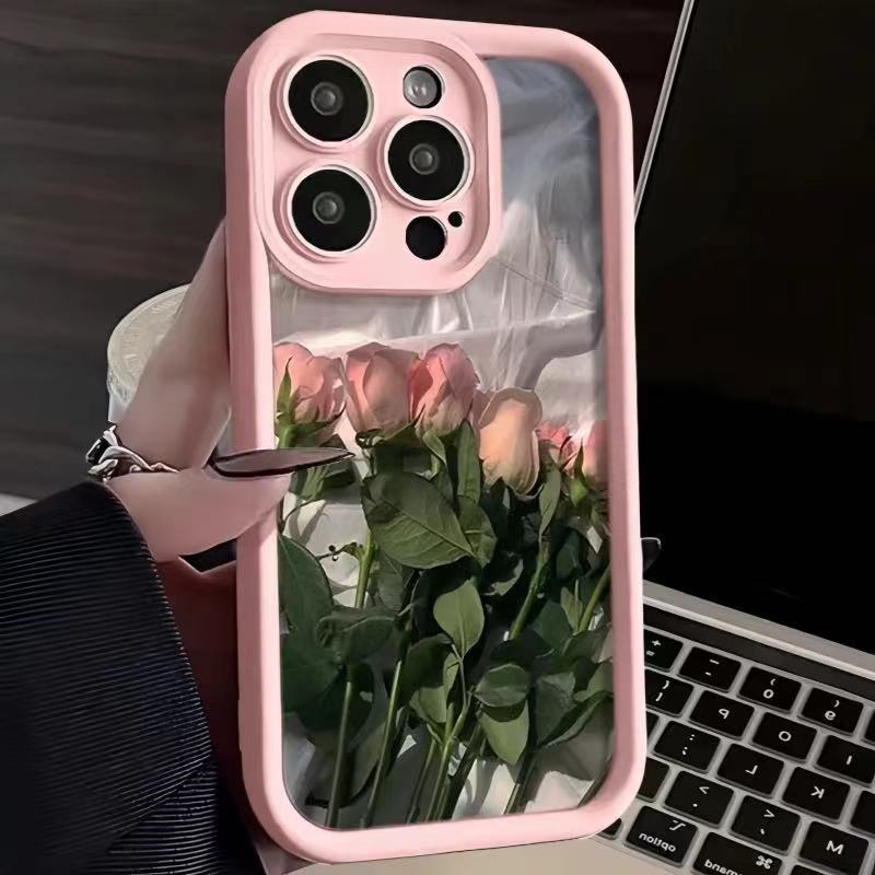 الورد الرومانسي الوردي القابل للتطبيق على Apple Phone Case 15/14/13/12/11PROMAX ART X/XR Personality 78 الورد الرومانسي الوردي القابل للتطبيق على Apple Phone Case 15/14/13/12/11PROMAX ART X/XR Personality 78