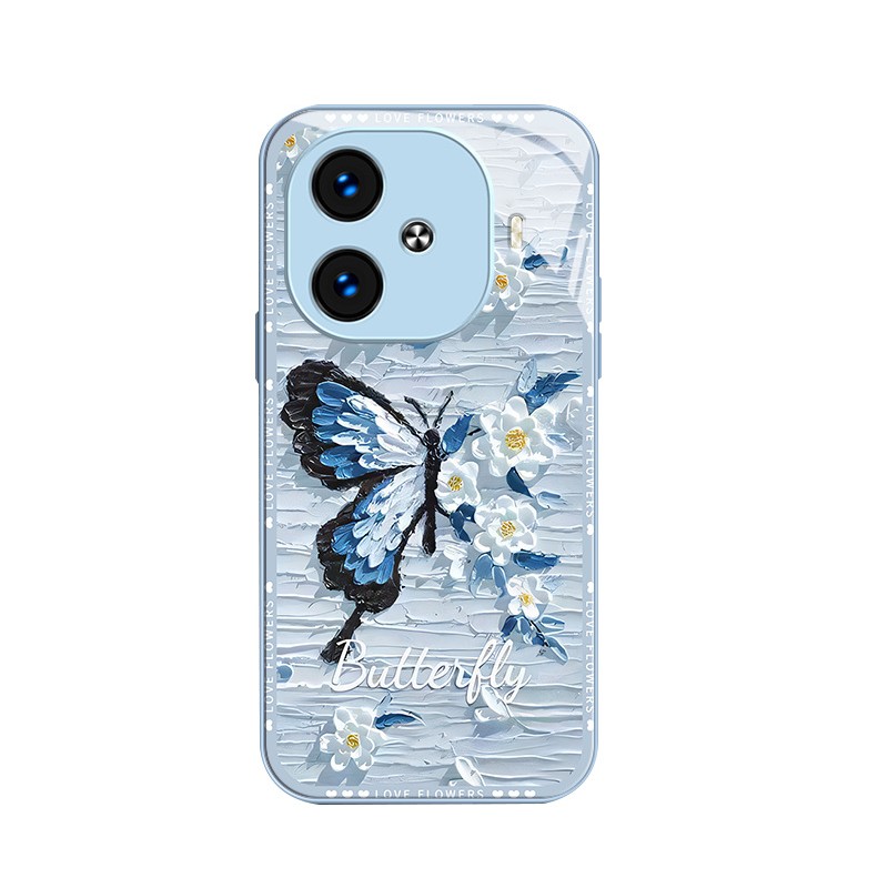 الطلاء الزيتي الفراشة مناسبة لـ IQoOneo10 Case Mobile Pro Pro الكامل X200 Anti-Fall S18 Sense S20 Glass الطلاء الزيتي الفراشة مناسبة لـ IQoOneo10 Case Mobile Pro Pro الكامل X200 Anti-Fall S18 Sense S20 Glass