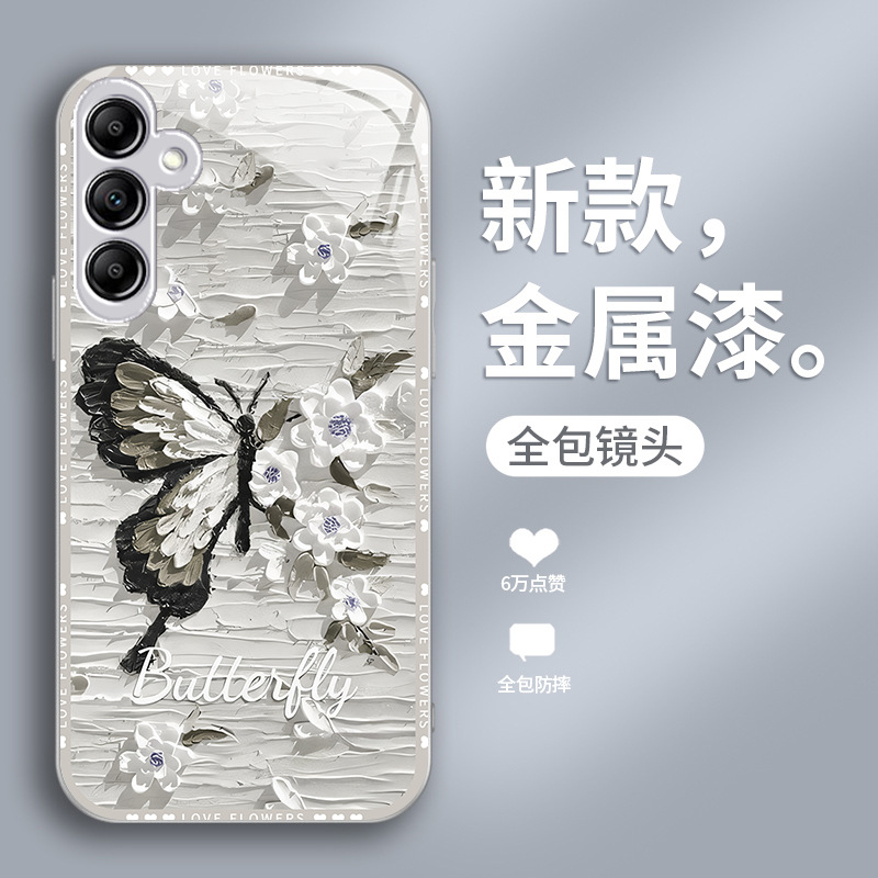 الطلاء الزيتي الفراشة مناسبة لـ Samsung A70 CASE A14 FULLACESS FE-Vall ANDER A20 A30 ANDER GLASS 50 FASHION الطلاء الزيتي الفراشة مناسبة لـ Samsung A70 CASE A14 FULLACESS FE-Vall ANDER A20 A30 ANDER GLASS 50 FASHION