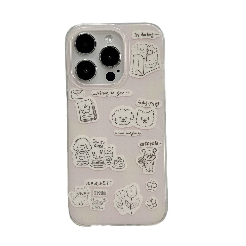نمط نص الرسوم المتحركة على النمط الكوري INS مناسب لـ iPhone17 Apple 16 Promax/15/14 حالة الهاتف المحمول نموذج جديد نمط نص الرسوم المتحركة على النمط الكوري INS مناسب لـ iPhone17 Apple 16 Promax/15/14 حالة الهاتف المحمول نموذج جديد