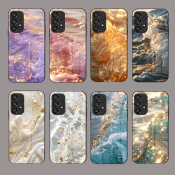 الماء المتدفق والذهب مناسبان لـ Samsung S21 Zhaocai S Glass Ultra Hot بالإضافة