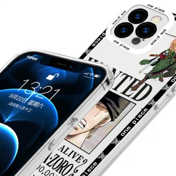 قطعة واحدة مناسبة لـ Apple 15plus Zoro 13 Luffy 12 Animation XS Transparent Mini Covere Convers