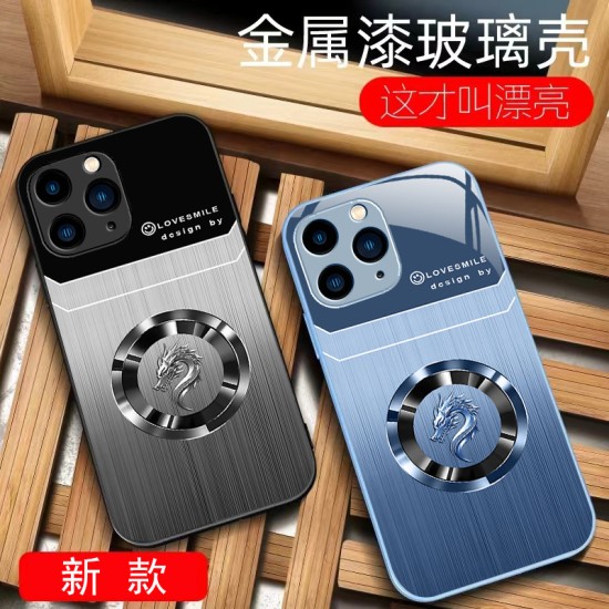 ينطبق على Apple 12Pro Ring Dragon Head 11 Light Luxury iPhone XR National Trend Plus Double Line XS Wood Grain 8/7 Simple