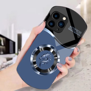 ينطبق على Apple 13Promax Glass Shell 14max Oval 8 Aperture Dragon Head 11