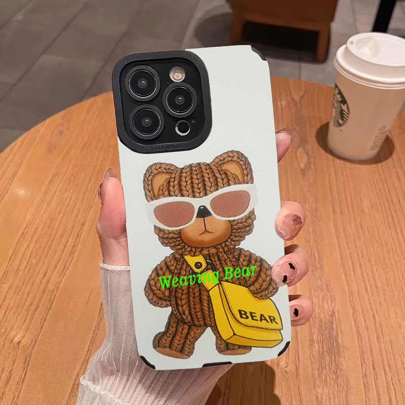 العلامة التجارية العصرية منسوجة الدب مناسبة لـ Apple 17 17Pro 17Promax 16 16Pro Case Mobile Phone 11 15 13 العلامة التجارية العصرية منسوجة الدب مناسبة لـ Apple 17 17Pro 17Promax 16 16Pro Case Mobile Phone 11 15 13