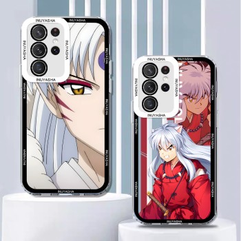   جرابات هواتف سامسونج برسوم انمي يابانية Samsung S21 Inuyasha A54 Male A32 Sesshomaru Fe anime Pro 2d S23 Kikyo A13 Day Anime
