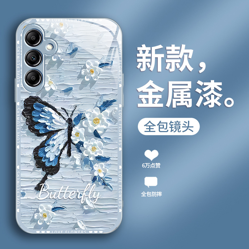الطلاء الزيتي الفراشة مناسبة لـ Samsung A70 CASE A14 FULLACESS FE-Vall ANDER A20 A30 ANDER GLASS 50 FASHION الطلاء الزيتي الفراشة مناسبة لـ Samsung A70 CASE A14 FULLACESS FE-Vall ANDER A20 A30 ANDER GLASS 50 FASHION