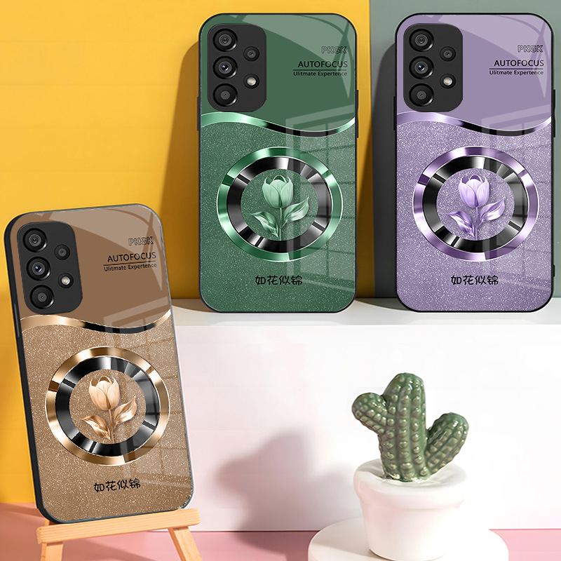 مناسبة لـ Samsung S25Pro Phone Case S24 Ring Tulip S23 Fashion S10E Drop-Probling بالإضافة إلى زجاج شامل للجميع مناسبة لـ Samsung S25Pro Phone Case S24 Ring Tulip S23 Fashion S10E Drop-Probling بالإضافة إلى زجاج شامل للجميع