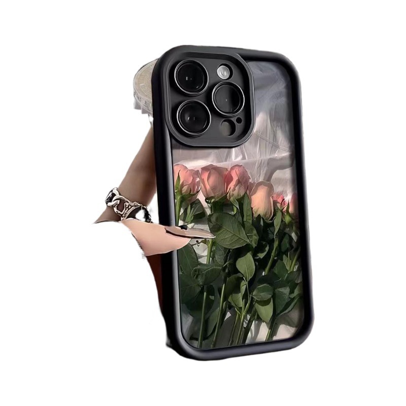 الورد الرومانسي الوردي القابل للتطبيق على Apple Phone Case 15/14/13/12/11PROMAX ART X/XR Personality 78 الورد الرومانسي الوردي القابل للتطبيق على Apple Phone Case 15/14/13/12/11PROMAX ART X/XR Personality 78