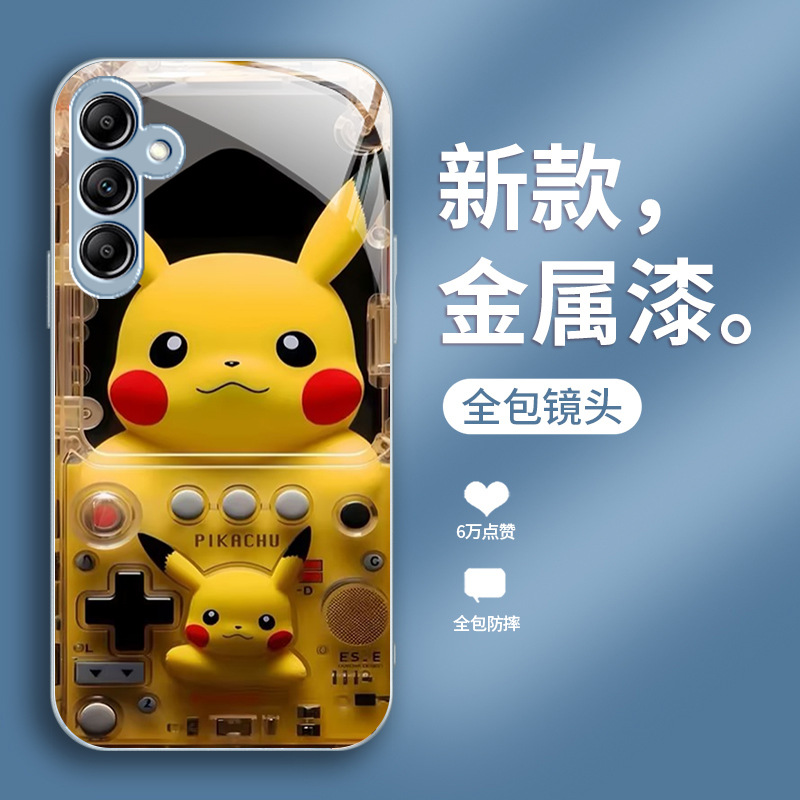 مناسبة لـ Samsung A72 Pikachu S21 Game Console 25 Cartoon Fe Glass Shell 20 يمكن شحنها A14 شاملة شاملة مناسبة لـ Samsung A72 Pikachu S21 Game Console 25 Cartoon Fe Glass Shell 20 يمكن شحنها A14 شاملة شاملة