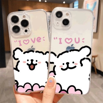 ينطبق على Apple 16 مساءً CASE Mobile Case Cartoon 15 خطوط جرو 14 الأزواج 7 إبداعية XS الشفافة x aliexpress تسليم