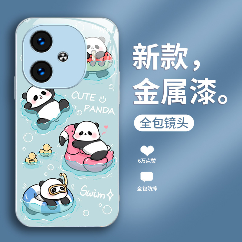 ينطبق على VIVOS20 Mobile Phone Case S19 Liquid Glass Pro Swimming Panda X200 Cartoon 12 ينطبق على VIVOS20 Mobile Phone Case S19 Liquid Glass Pro Swimming Panda X200 Cartoon 12