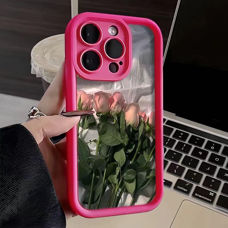 الورد الرومانسي الوردي القابل للتطبيق على Apple Phone Case 15/14/13/12/11PROMAX ART X/XR Personality 78 الورد الرومانسي الوردي القابل للتطبيق على Apple Phone Case 15/14/13/12/11PROMAX ART X/XR Personality 78