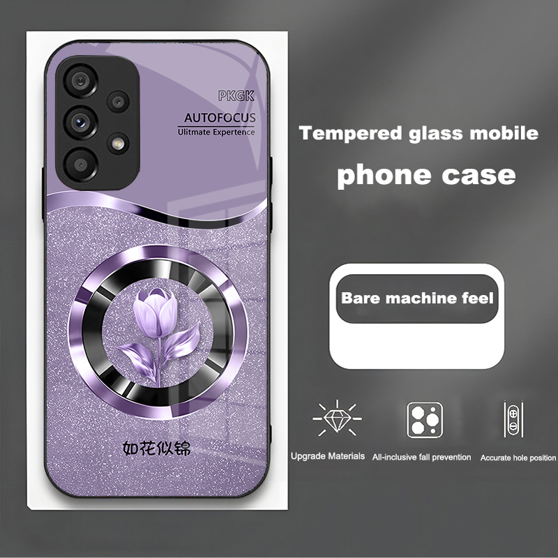 مناسبة لـ Samsung S25Pro Phone Case S24 Ring Tulip S23 Fashion S10E Drop-Probling بالإضافة إلى زجاج شامل للجميع مناسبة لـ Samsung S25Pro Phone Case S24 Ring Tulip S23 Fashion S10E Drop-Probling بالإضافة إلى زجاج شامل للجميع